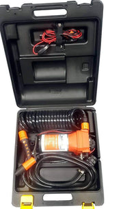 Portable Washdown Pump Kit + Hose & lead - In Store, featuring pump unit, inlet hose, and power supply in rugged case.