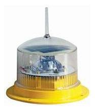 Sealite SL15 1-2nm Solar Marine Light with yellow base and clear dome, designed for durable, maintenance-free marine use.
