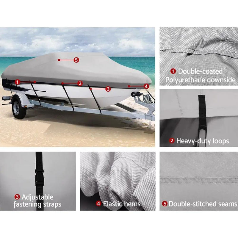 SportZone.co.nz Outdoor Recreation > Boating > Boating Accessories Seamanship 14 To 16ft Boat Cover Trailerable Marine Grade 600D Seamanship 14 To 16ft Boat Cover Marine Grade 600D