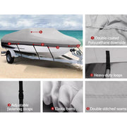 SportZone.co.nz Outdoor > Boating Trailerable Boat Cover 16 18.5 Ft Marine Grade 600D Polyester Trailerable Boat Cover 16 to 18.5 Ft 600D Polyester