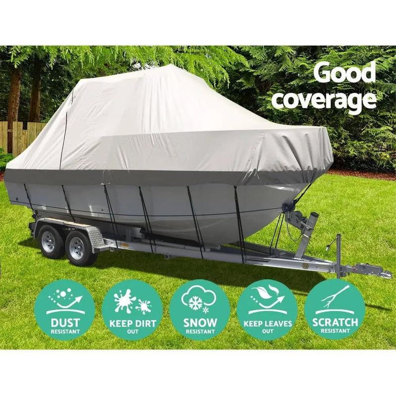 SportZone.co.nz Outdoor Recreation > Boating > Boating Accessories Seamanship 17 to 19ft Boat Cover Trailerable 600D Marine Heavy Duty Boat Cover 17 to 19ft Trailerable 600D PU Coated