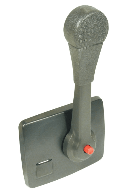 Seastar B700SS Dual Function Engine Control lever with round rubberized handle and red button for throttle and shift.