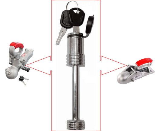 Security locking pin for TC30 TC40 couplings with key, ensuring trailer protection from theft.