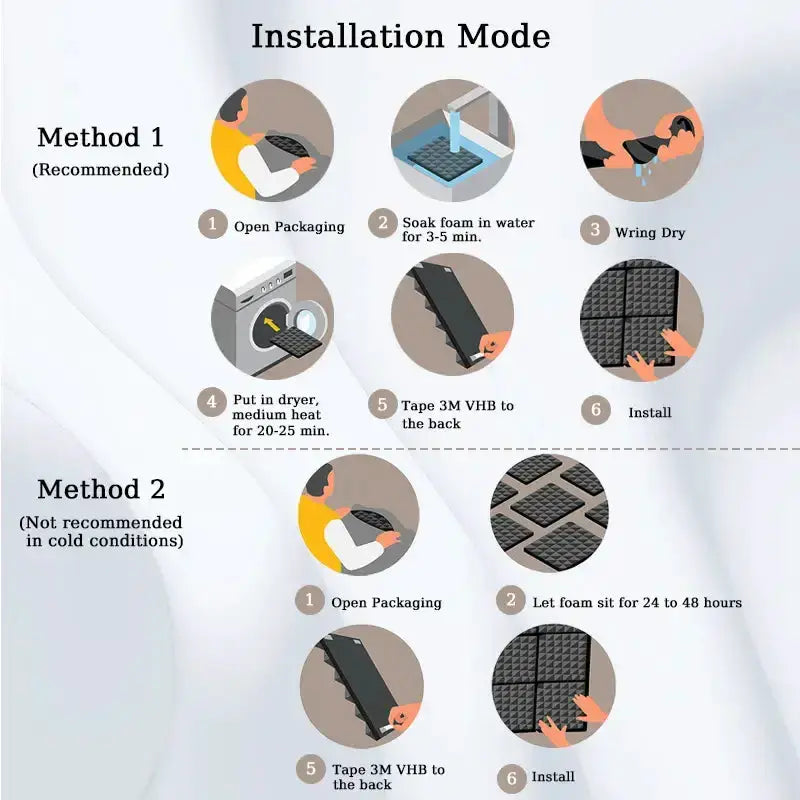 Self-Adhesive Soundproofing Tiles (different sizes & colours available) by Habicare