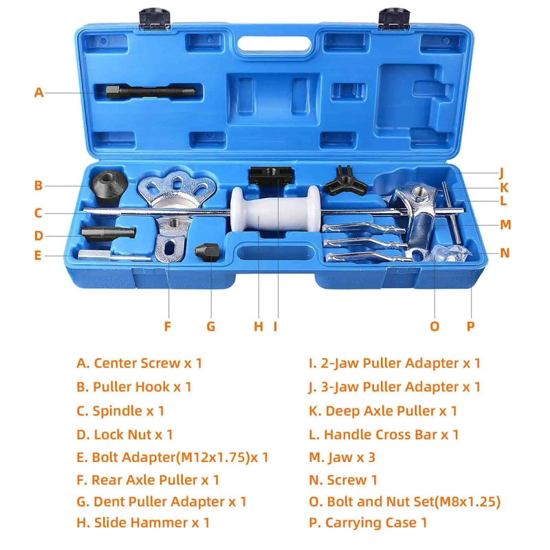 Slide Hammer Dent Puller Tool Kit Wrench Adapter Axle Bearing Hub Auto Set by salelink.co.nz