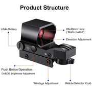 20mm Rail Tactical Red Dot Sight Holographic Reflex Scope by salelink.co.nz