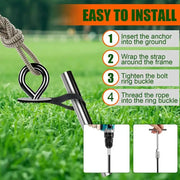 Heavy-Duty Ground Anchors with Straps (Pack of 4) by Habicare