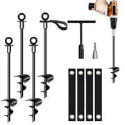 Heavy-Duty Ground Anchors with Straps (Pack of 4) by Habicare