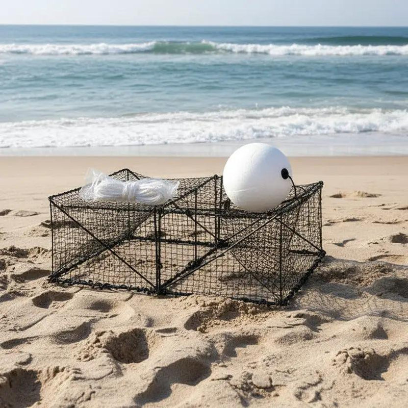 Crab Trap Collapsible + White Foam Float Ball by dealonline.co.nz
