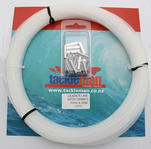 300lb Nylon Leader X 50M with crimps by NZ Diver