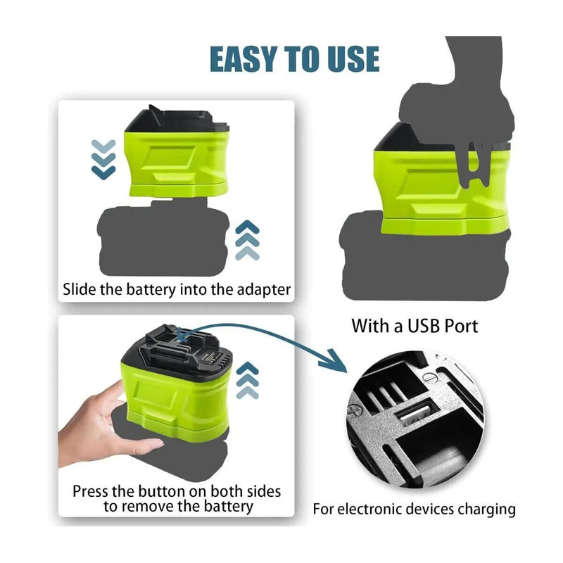 Ryobi 18V Battery P107 P108 P109 to Makita 18V BL1850 BL1860 Battery Converter by salelink.co.nz