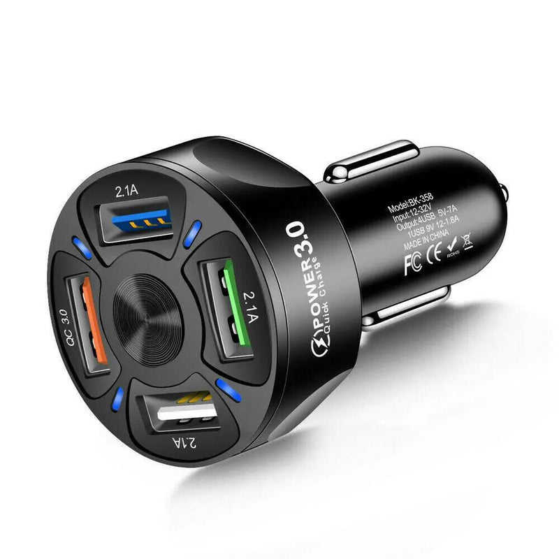 12V Car Cigarette Lighter Socket Dual QC3.0 USB Ports Fast Charger Power Adapter Car Charger by salelink.co.nz