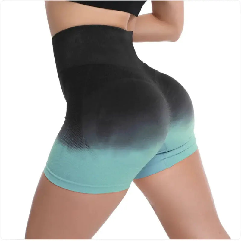 Women's High-Waist Gradient Yoga Shorts - Athletic Workout Shorts | Gym & Fitness by Mead's Supply & Equipment Outfitters limited