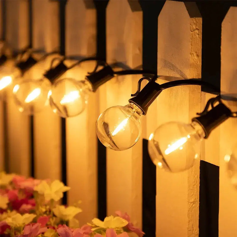 Shatterproof Solar String Lights G40 (Waterproof) with USB & Remote Control by Habicare