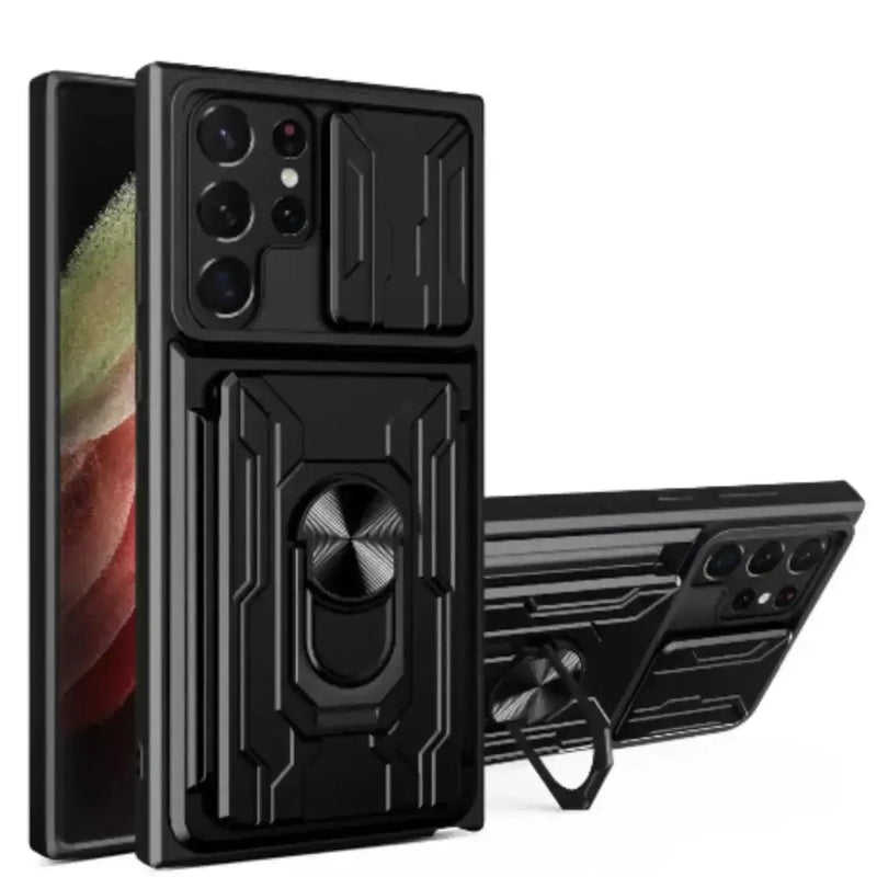 Shockproof Card Slot Case for Samsung Galaxy Note & S Series (Black) by Habicare
