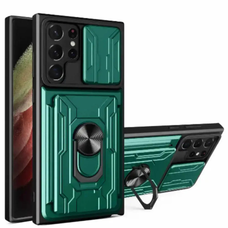 Shockproof Card Slot Case for Samsung Galaxy Note & S Series (Green) by Habicare