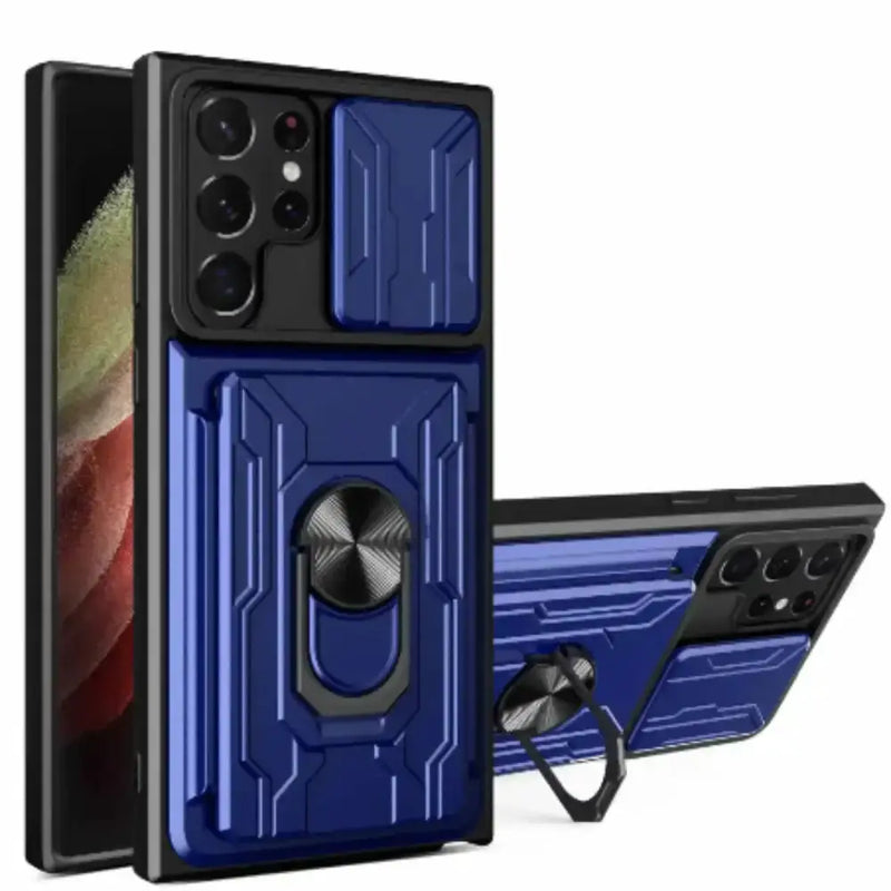 Shockproof Card Slot Case for Samsung Galaxy Note & S Series (Navy) by Habicare