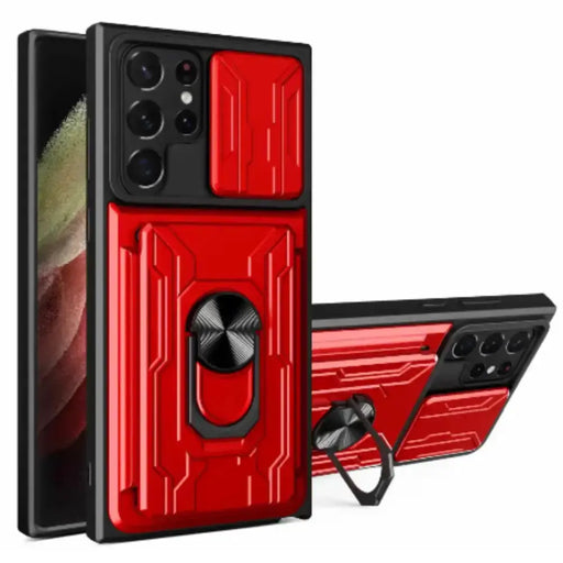 Shockproof Card Slot Case for Samsung Galaxy Note & S Series (Red) by Habicare
