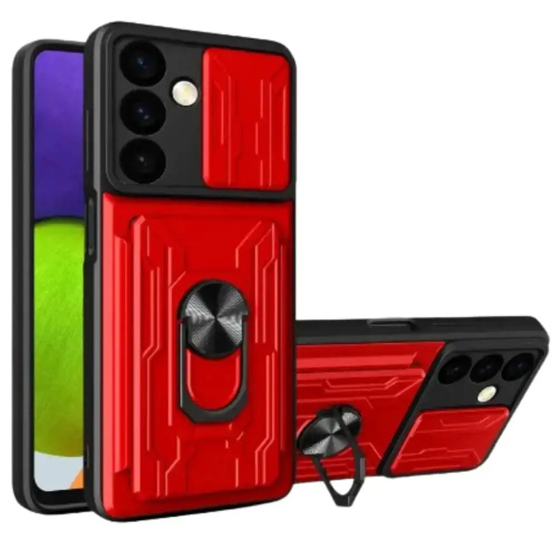 Shockproof Card Slot Case for Samsung Galaxy Note & S Series (Red) by Habicare