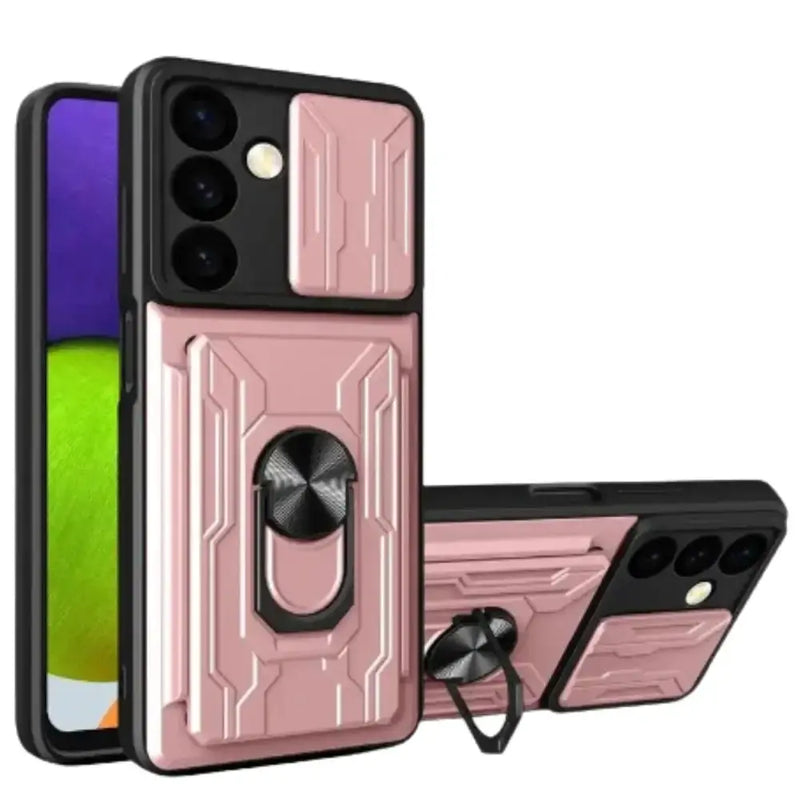 Shockproof Card Slot Case for Samsung Galaxy Note & S Series (Rose Gold) by Habicare