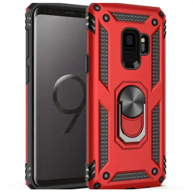 Shockproof Ring Holder Case for Samsung Galaxy Series (Red) by Habicare