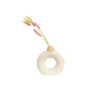 Frankly Cotton Ceramic Round Textured Vase With Twine Neck by Nest & Stem Homewares