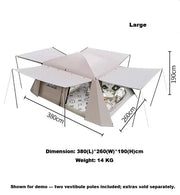 Family Tent Double Layers Waterproof Tent Manual pole setup PU3000+ LCF01633 by ECOTREK