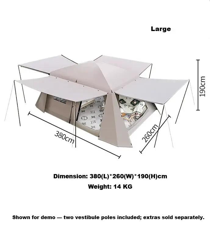 Family Tent Double Layers Waterproof Tent Manual pole setup PU3000+ LCF01633 by ECOTREK