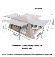 Family Tent Double Layers Waterproof Tent Manual pole setup PU3000+ LCF01633 by ECOTREK
