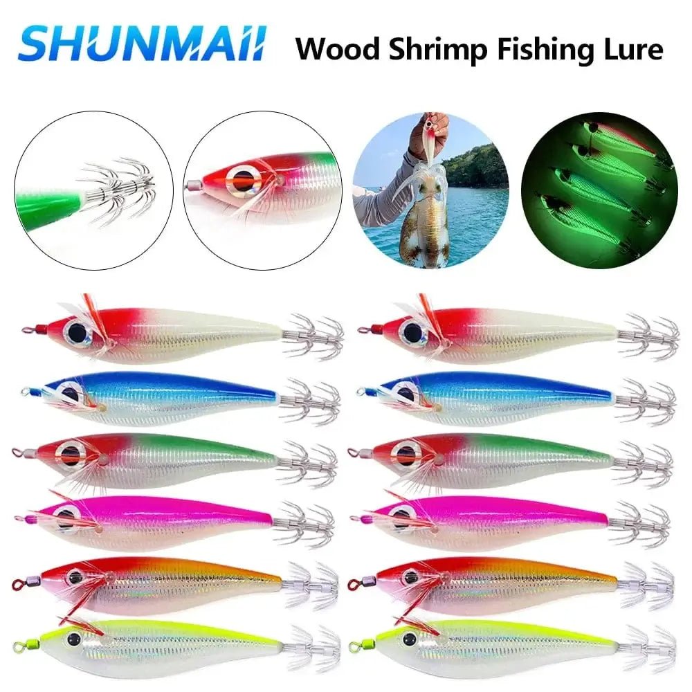 China China Luminous Fishing Lures 10cm 10g Squid Fishing Bait Fluorescent Grow in The Dark Simulation Saltwater Fishing Accessories