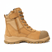 Mead's Supply & Equipment Outfitters limited Safety Footwear Steel Toe Zip Sided Safety Boot With Nubuck Leather High Top Wheat Steel Toe Zip Sided Safety Boot In Nubuck Wheat