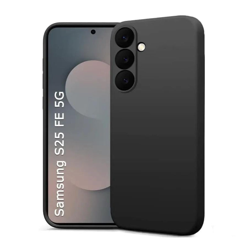 9eight5 Screen protector Silicone case for Samsung  Galaxy S25 FE(Black) Silicone case for Samsung  Galaxy S25 FE(Black)