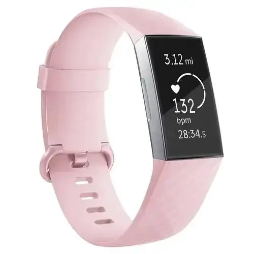 Silicone Replacement Band for Fitbit Charge 3/3SE/4 (available in 2 sizes & 14 colours) by Habicare