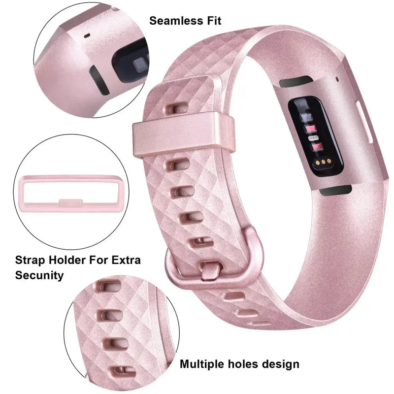 Silicone Replacement Band for Fitbit Charge 3/3SE/4 (available in 2 sizes & 14 colours) by Habicare