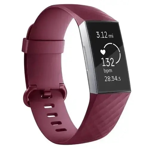 Silicone Replacement Band for Fitbit Charge 3/3SE/4 (available in 2 sizes & 14 colours) by Habicare