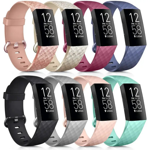 Silicone Replacement Band for Fitbit Charge 3/3SE/4 (available in 2 sizes & 14 colours) by Habicare