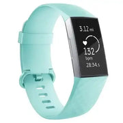 Silicone Replacement Band for Fitbit Charge 3/3SE/4 (available in 2 sizes & 14 colours) by Habicare