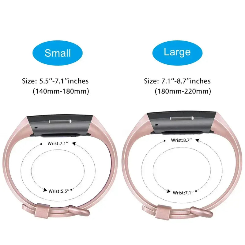 Silicone Replacement Band for Fitbit Charge 3/3SE/4 (available in 2 sizes & 14 colours) by Habicare