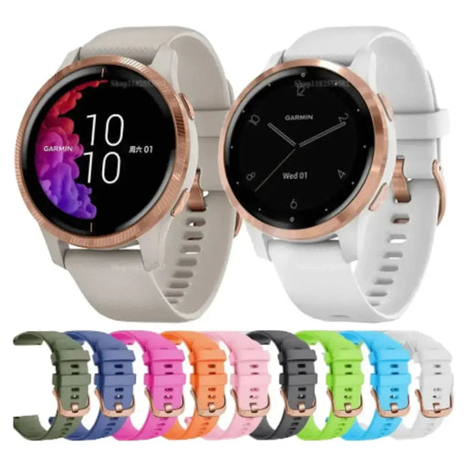 Silicone Replacement Strap for the Garmin Vivoactive 4S Series (available in 10 colours) by Habicare