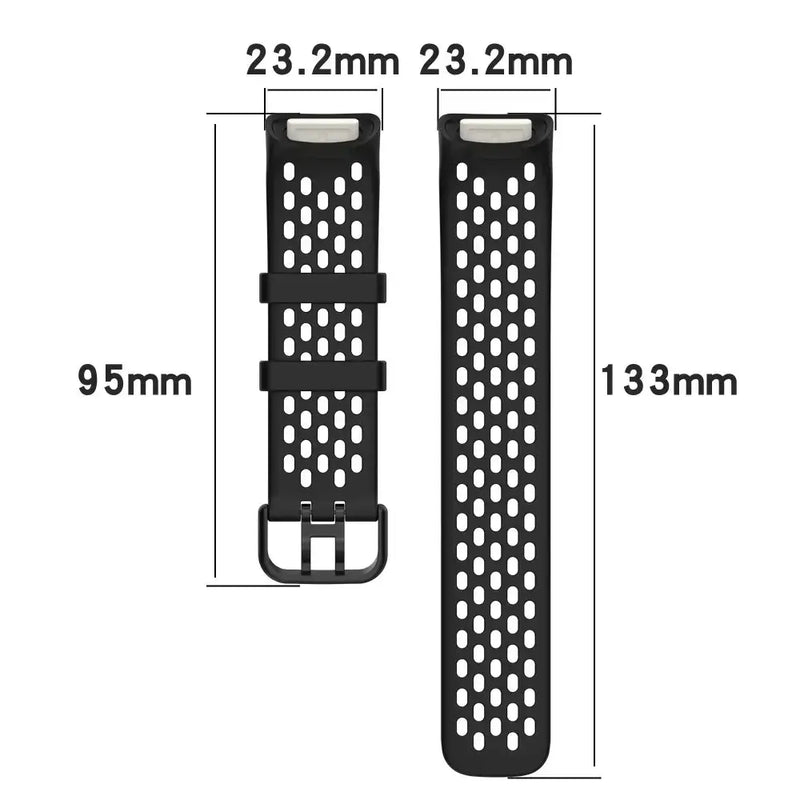 Silicone Sports Strap for the Fitbit Charge 5/6 Series (12 colours available) by Habicare