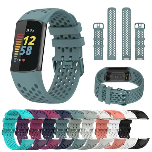 Silicone Sports Strap for the Fitbit Charge 5/6 Series (12 colours available) by Habicare