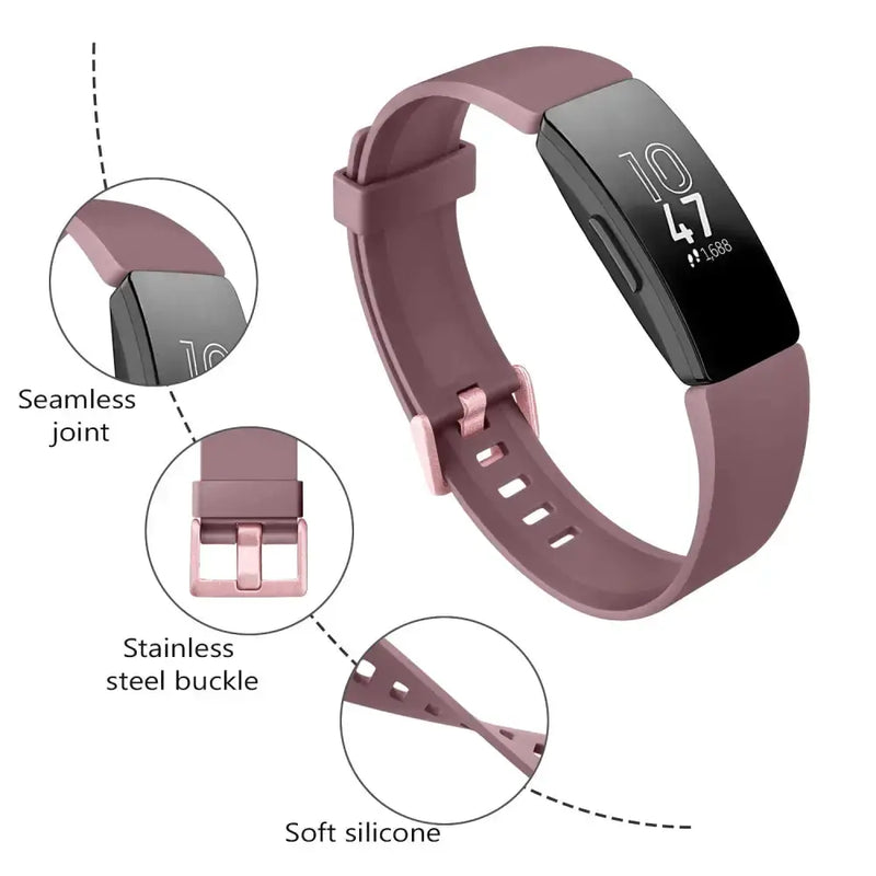 Silicone Strap for Fitbit Inspire 2 Series (available in 21 colours) by Habicare