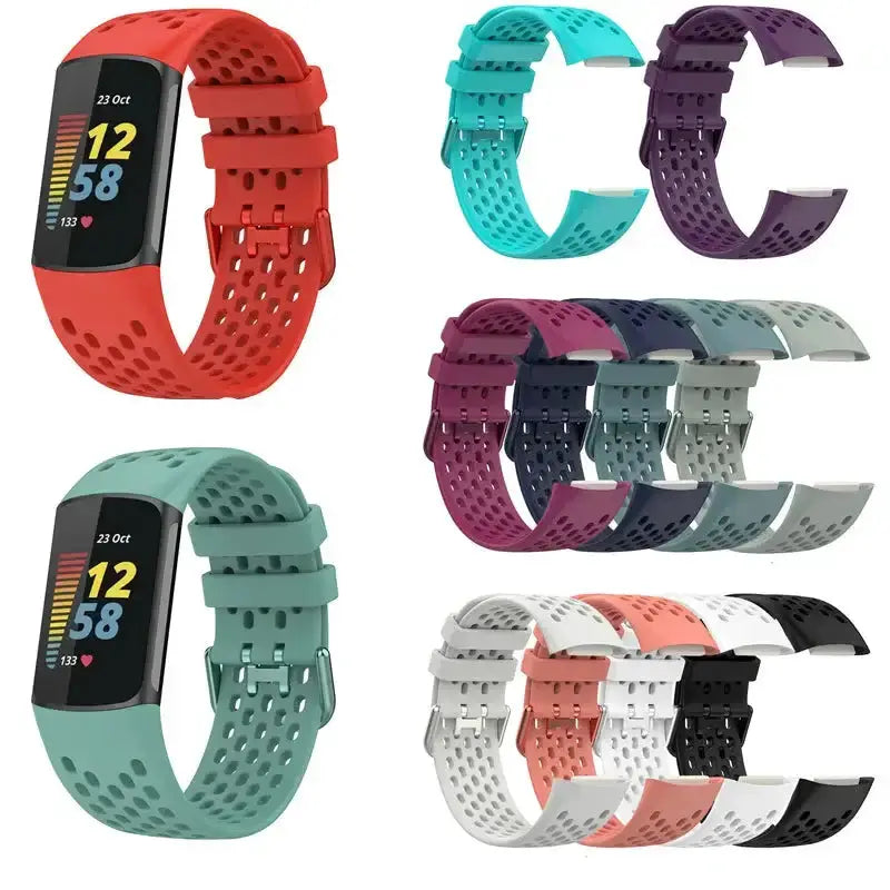 Silicone Strap for the Fitbit Charge 5/6 Series (12 colours available) by Habicare