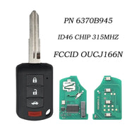 Habicare 315MHz ID46 Mitsubishi Lancer Remote Head Key 2016 2017 Two Plus One Button 315MHz ID46 Mitsubishi Lancer Remote Head Key 2016 2017