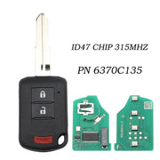 Habicare 315MHz ID46 Mitsubishi Lancer Remote Head Key 2016 2017 Two Plus One Button 315MHz ID46 Mitsubishi Lancer Remote Head Key 2016 2017