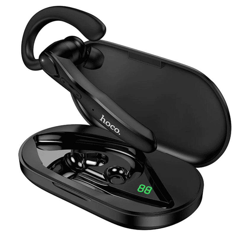 techplus Single-Ear Bluetooth Headset with ENC Noise Cancellation | LED Display & Charging Case (DES60) Single-Ear Bluetooth Headset with ENC Noise Cancellation | LED Display & Charging Case (DES60)