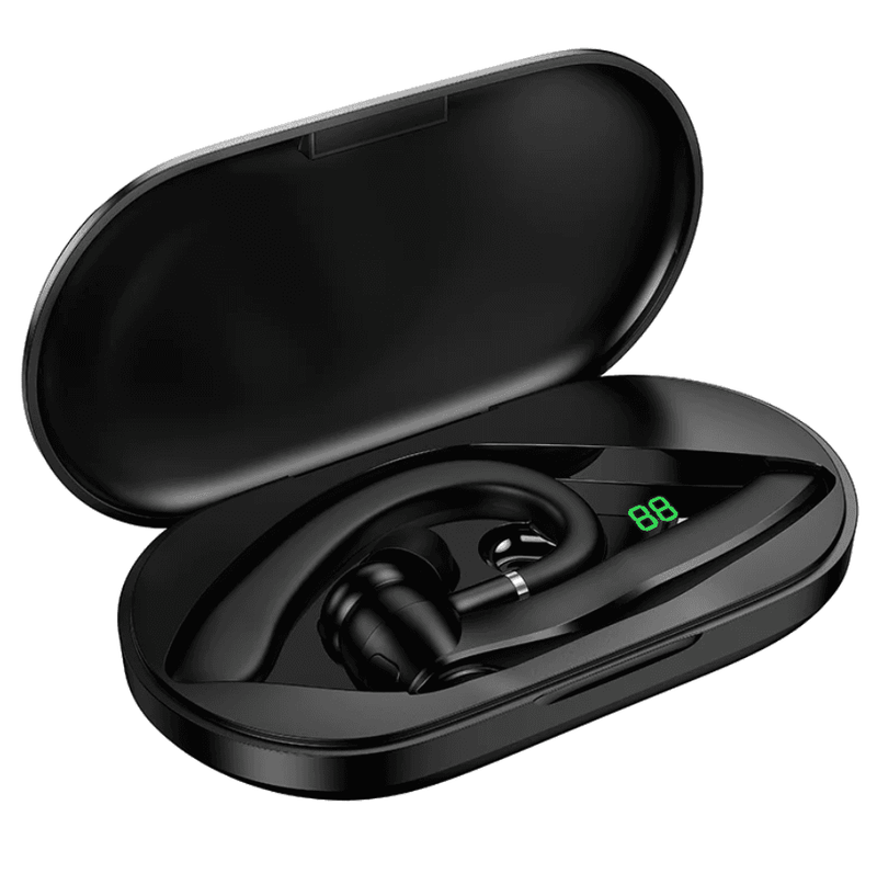 techplus Single-Ear Bluetooth Headset with ENC Noise Cancellation | LED Display & Charging Case (DES60) Single-Ear Bluetooth Headset with ENC Noise Cancellation | LED Display & Charging Case (DES60)