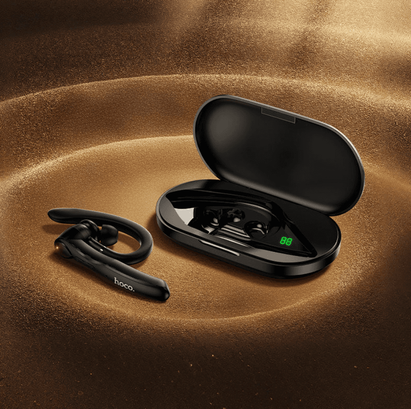 techplus Single-Ear Bluetooth Headset with ENC Noise Cancellation | LED Display & Charging Case (DES60) Single-Ear Bluetooth Headset with ENC Noise Cancellation | LED Display & Charging Case (DES60)