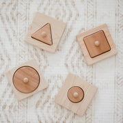 Wooden Single Shape Puzzle Set of 4 – QToys by Curious Moonbeam