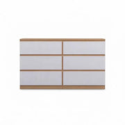 'Monaco' Chest of 6 Drawers White + Oak by sue-e furniture